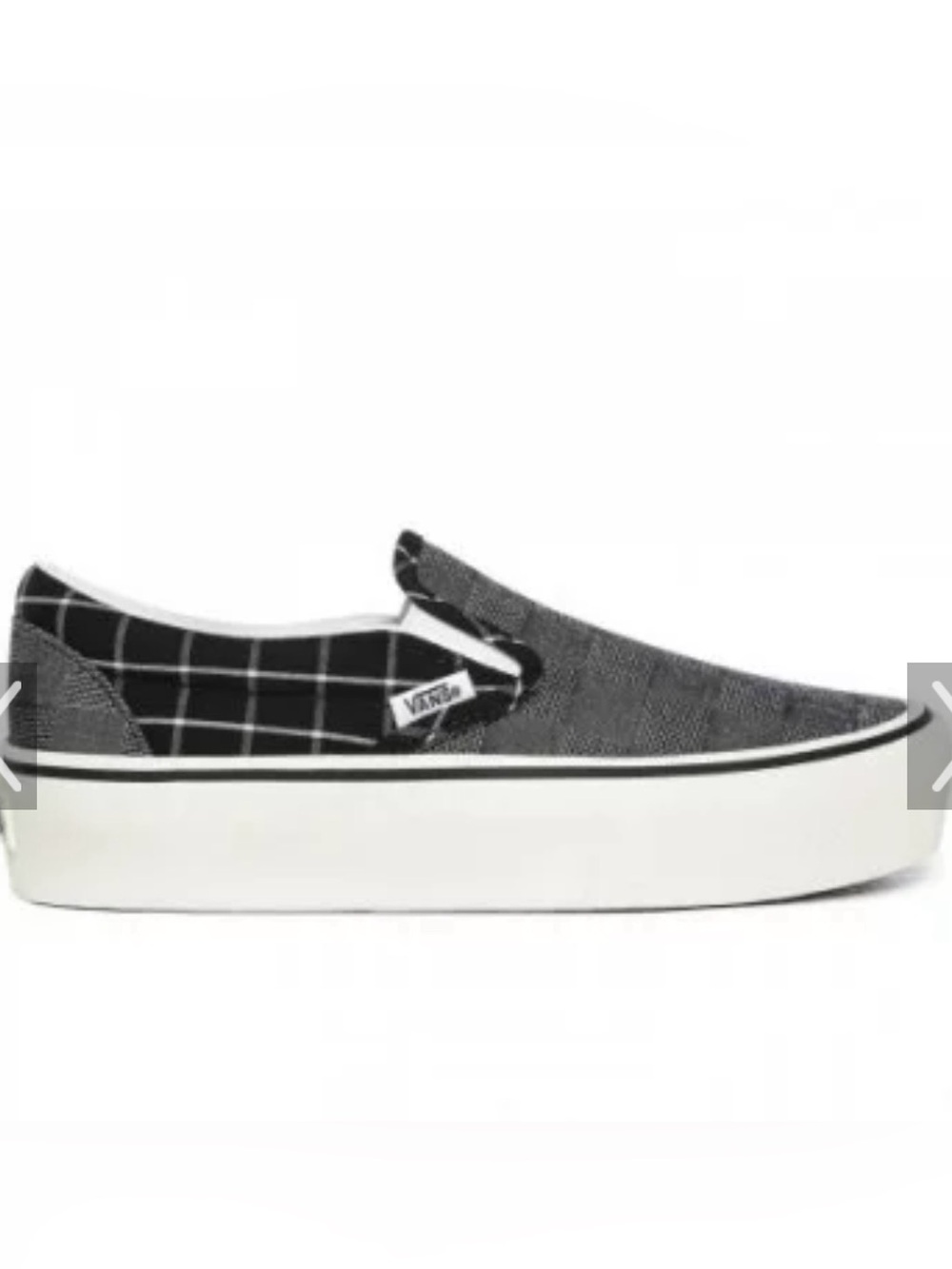 Vans Women’s Slip-On Platform in Black and Gray Plaid NWB Size 7 - Picture 2 of 8